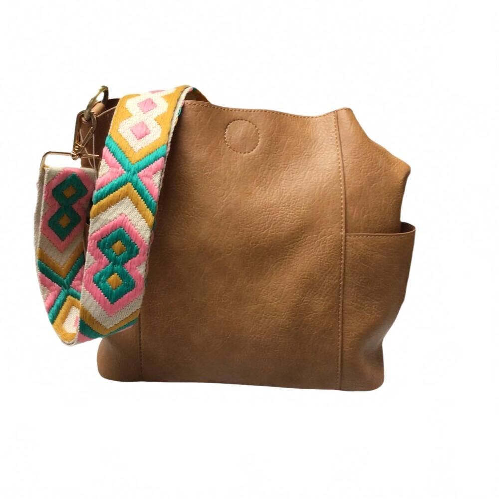 NEW JOY SUSAN kayleigh side pocket bag in cognac